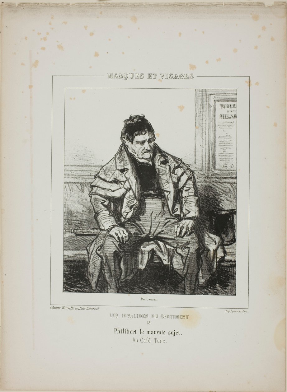 De invaliden van het gevoel: Philibert de nietsnut door Paul Gavarni
