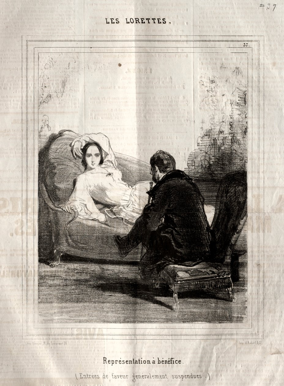 Les Lorettes, 1842 door Paul Gavarni