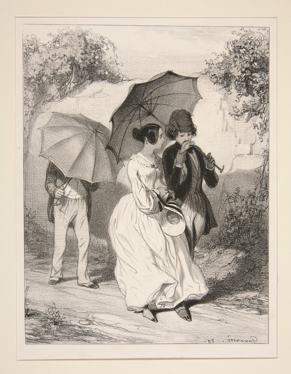 De parasols door Paul Gavarni