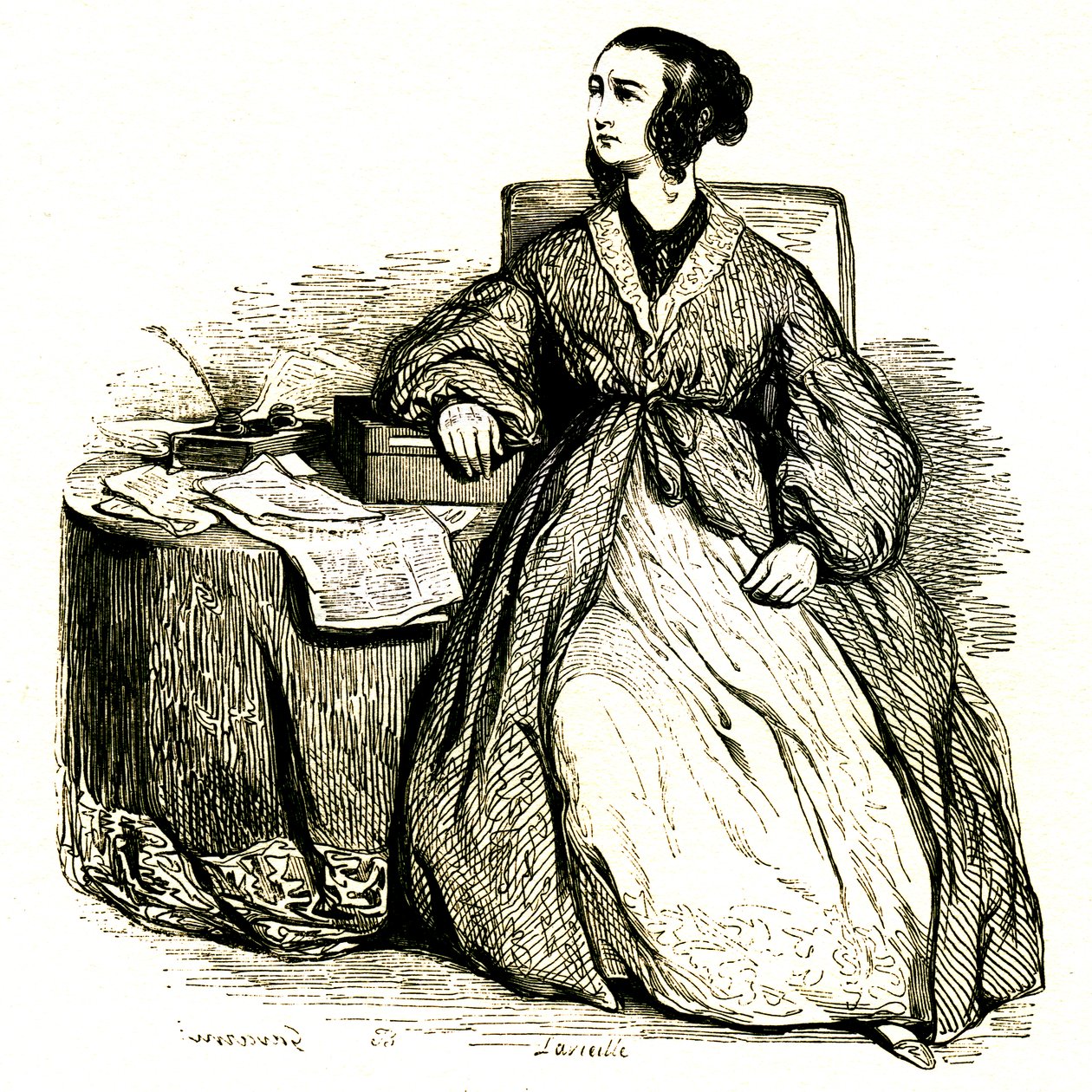 Politicus vrouw (gravure door Paul Gavarni