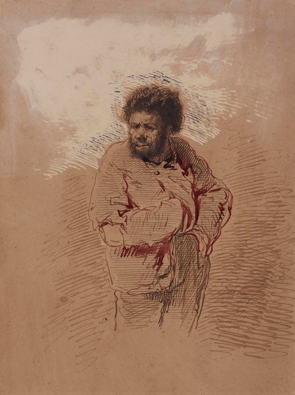 Portret van een man door Paul Gavarni