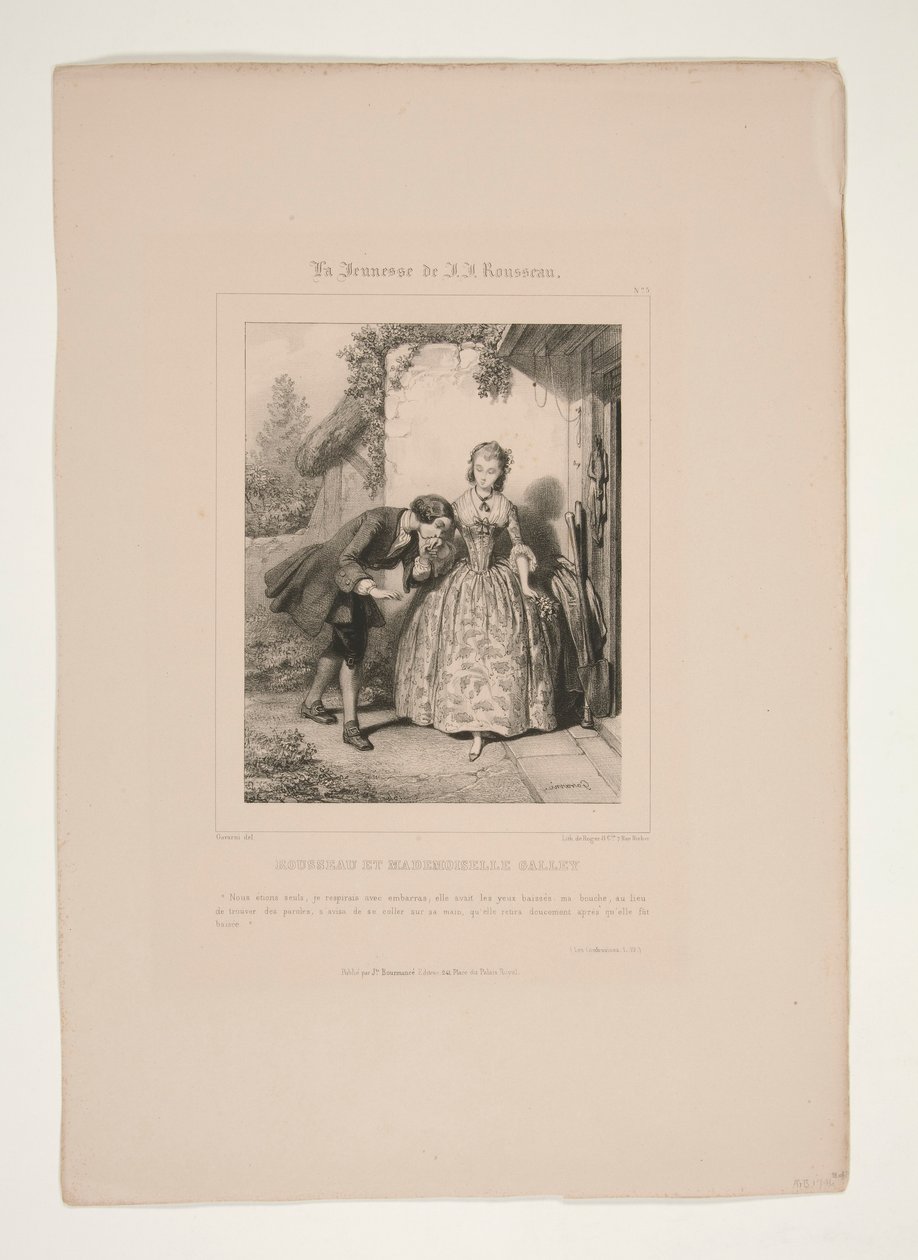 Rousseau en Mademoiselle Galley door Paul Gavarni