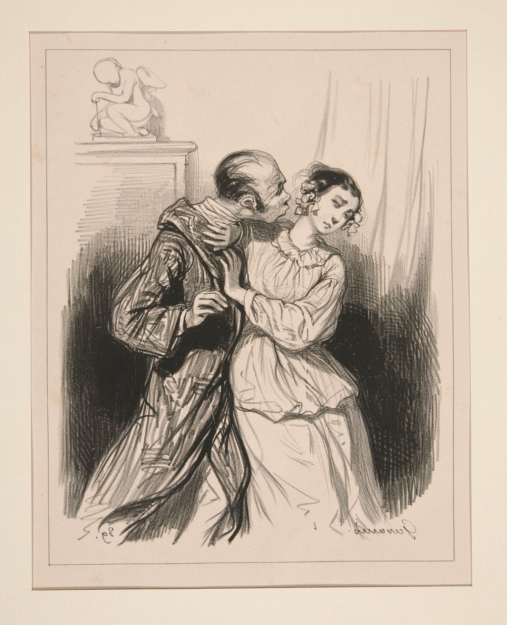Weigering van de belastingdienst (voor huishoudens). door Paul Gavarni