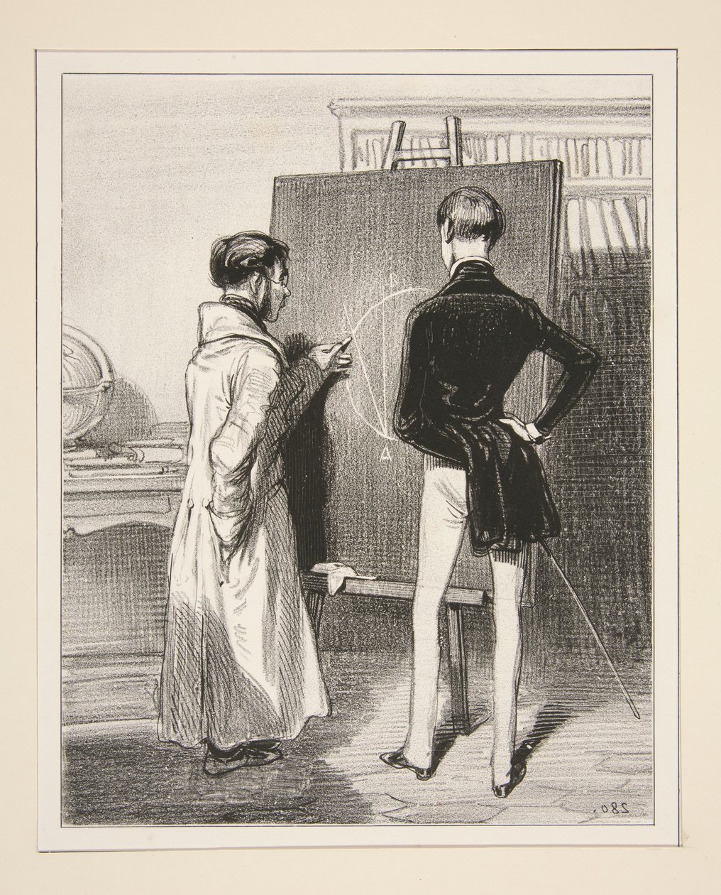 De kwelling van de meetkunde. door Paul Gavarni