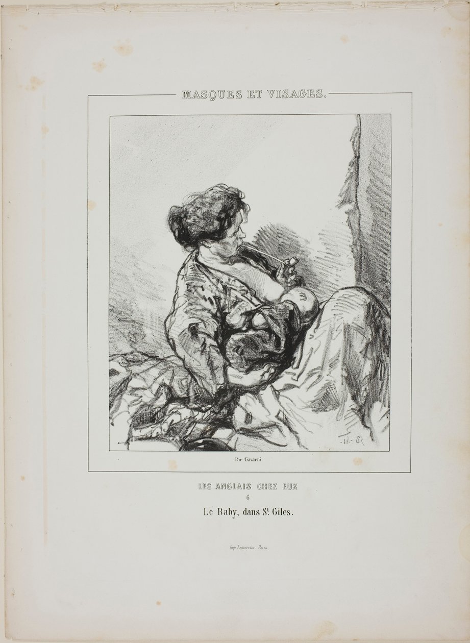 The Baby in Saint-Giles, uit Masques et Visages door Paul Gavarni