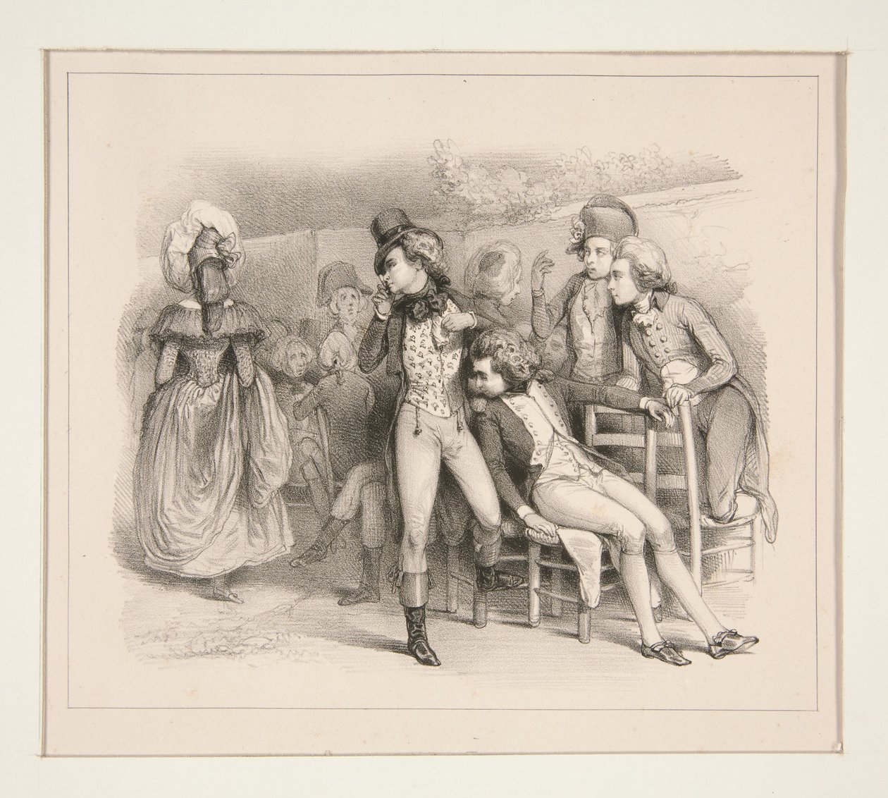 EEN MOOIE VROUW IN 1790 door Paul Gavarni