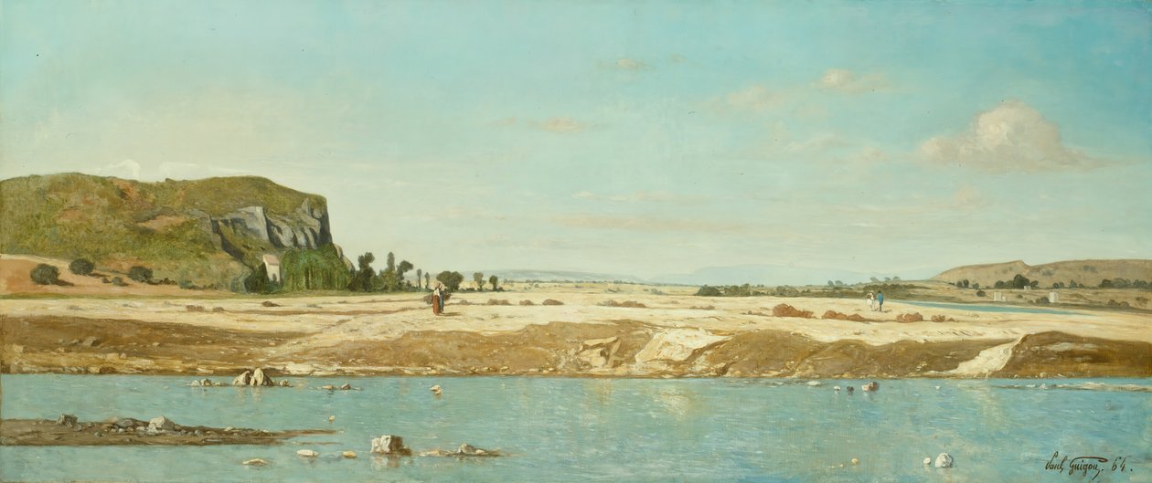 De Oevers van de Rivier Durance bij Saint Paul door Paul Guigou