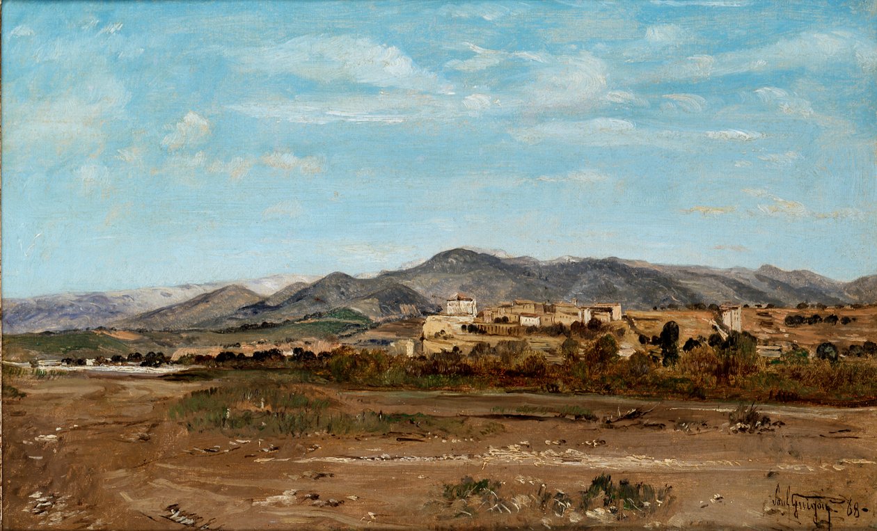 Dorp Lauris, in Vaucluse aan de Oevers van de Rivier Durance door Paul Guigou