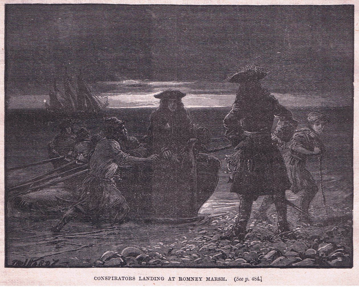 Samenzweerders landen bij Romney Marsh AD 1696 door Paul Hardy