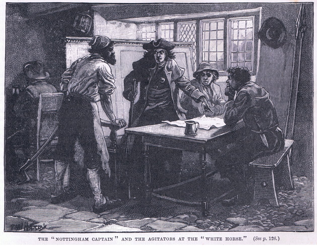 De Nottingham-kapitein en de agitatoren bij het Witte Paard AD 1817 door Paul Hardy