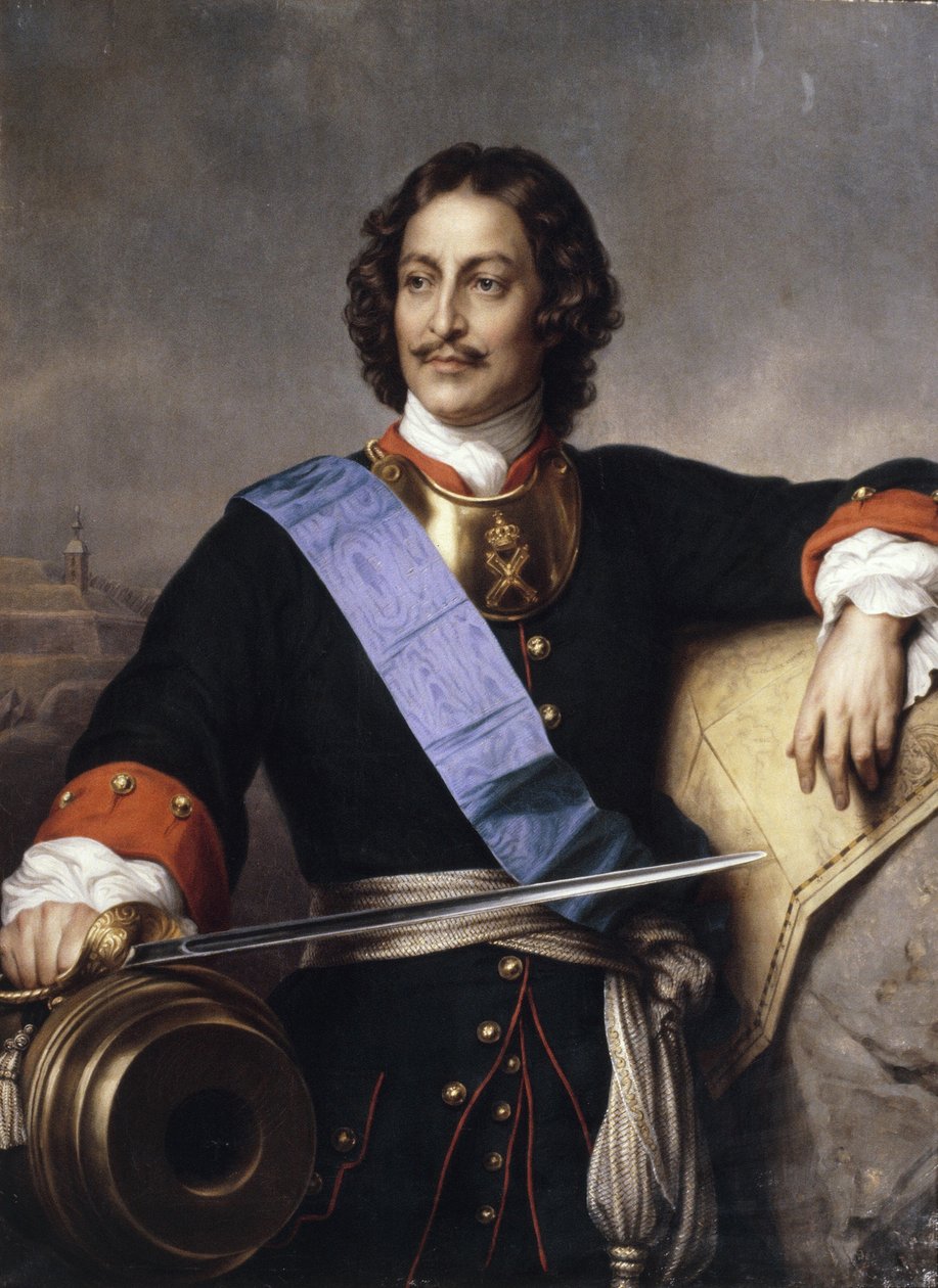 Portret van keizer Peter I de Grote 1672-1725 door Paul Delaroche