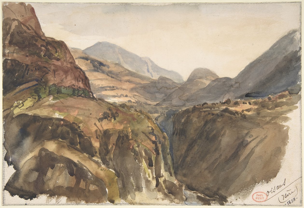 Berggezicht bij Oisans (Isère) door Paul Huet
