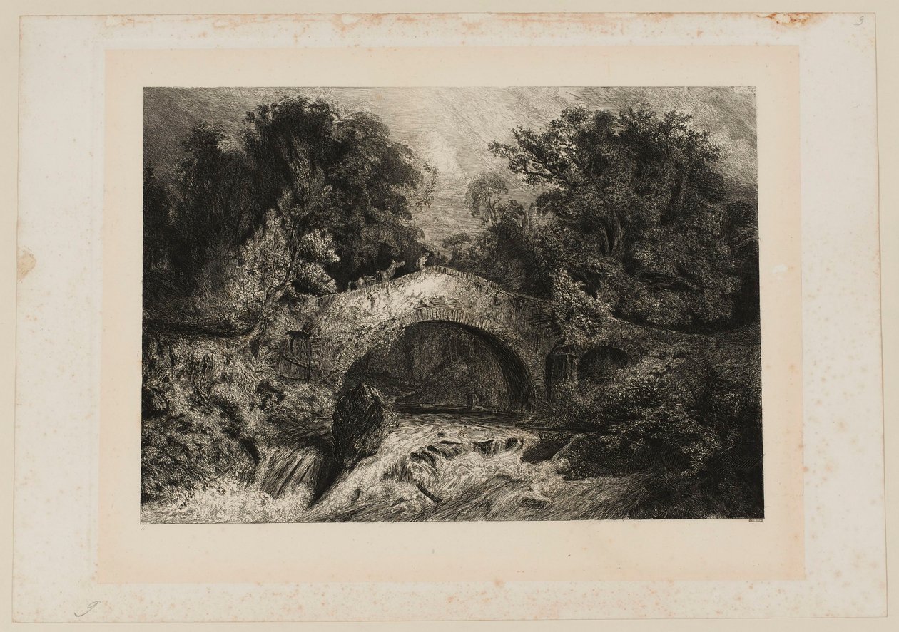 Een brug in de Auvergne. Beraldi 64 IFF 44 door Paul Huet