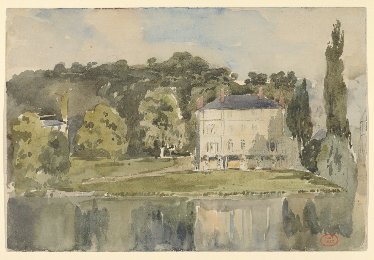 Uitzicht op het kasteel van Folembray door Paul Huet