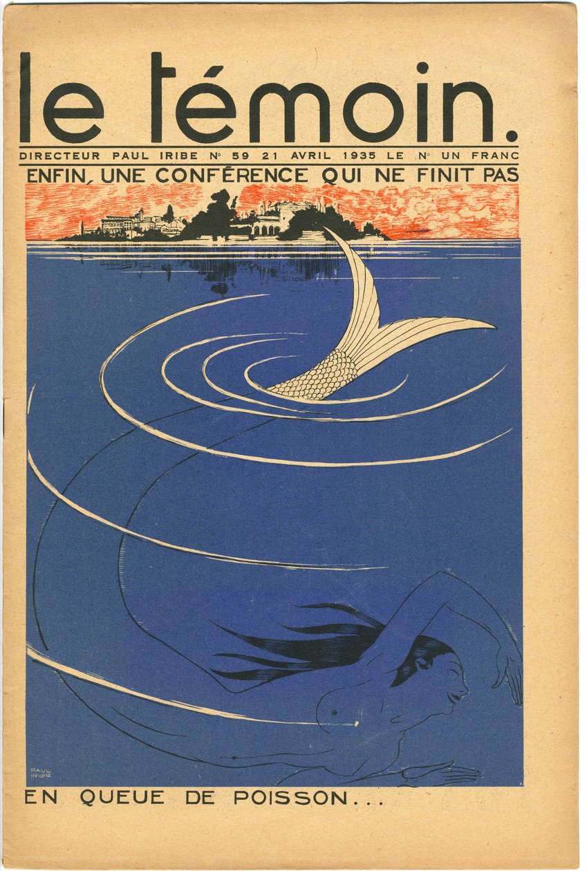 Omslag voor het tijdschrift The Temoin, Satirisch in Kleuren, 21 april 1935 door Paul Iribe