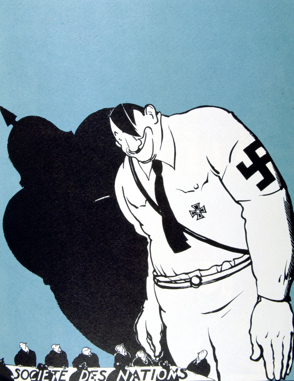 Hitler en de Volkenbond, 1935 door Paul Iribe