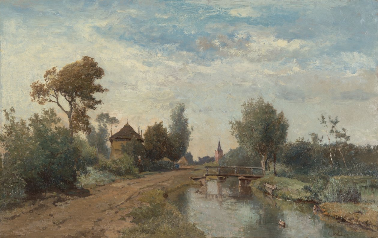 Landscape near Kortenhoef door Paul Joseph Constantin Gabriel
