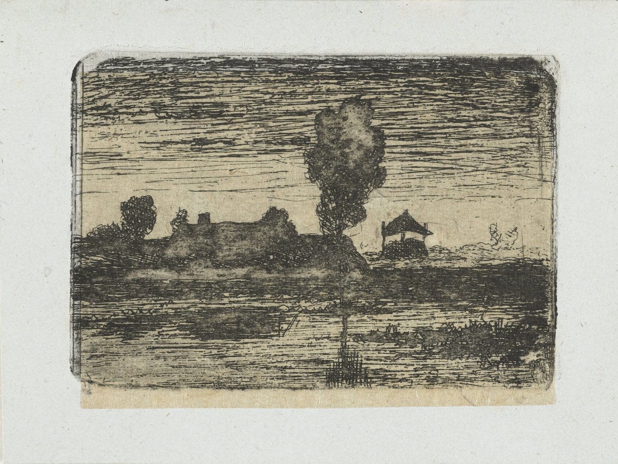 Landschap met hooiberg door Paul Joseph Constantin Gabriel