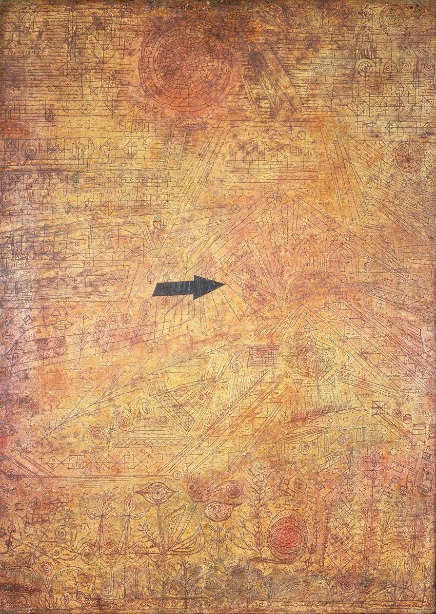 Pijl in de tuin (Pijl in een tuin) door Paul Klee