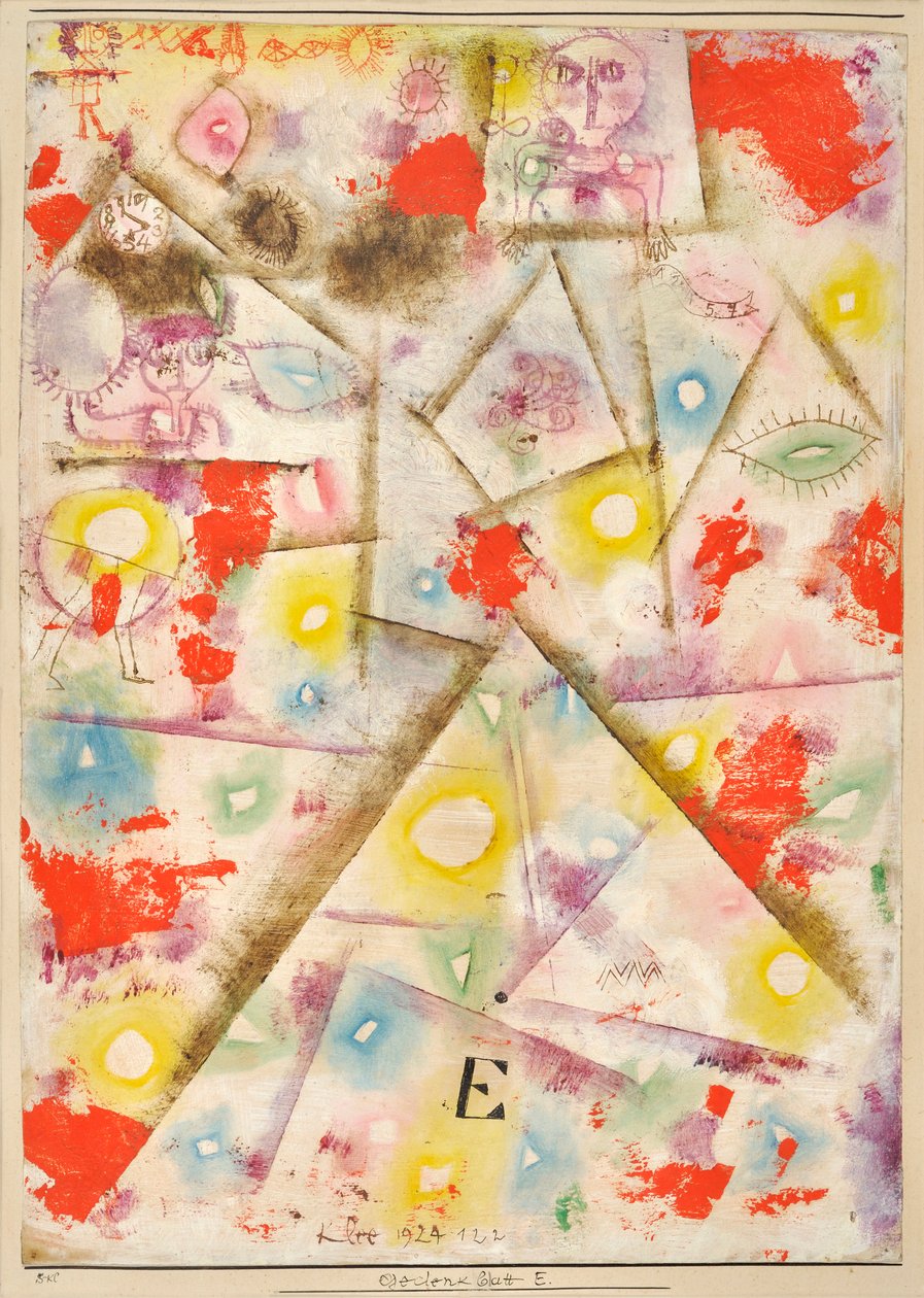 Herdenkingsblad E door Paul Klee door Paul Klee
