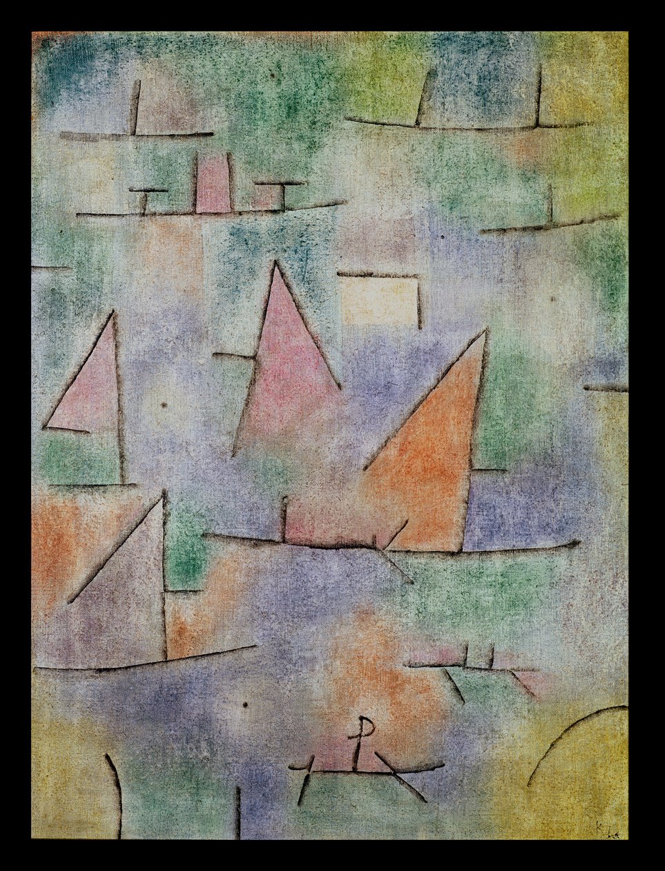Haven met zeilschepen door Paul Klee