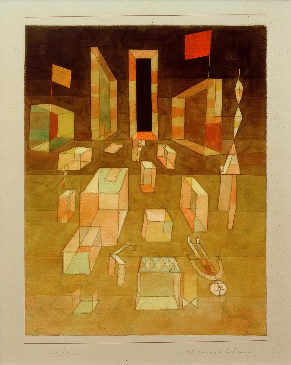 Niet-gecomponeerd in de ruimte door Paul Klee