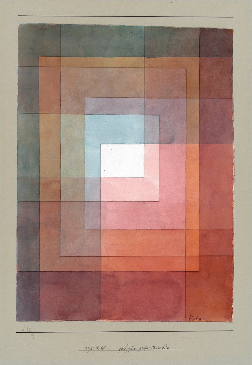 Polyfoon wit (Blanc polyphoniquement serti) door Paul Klee