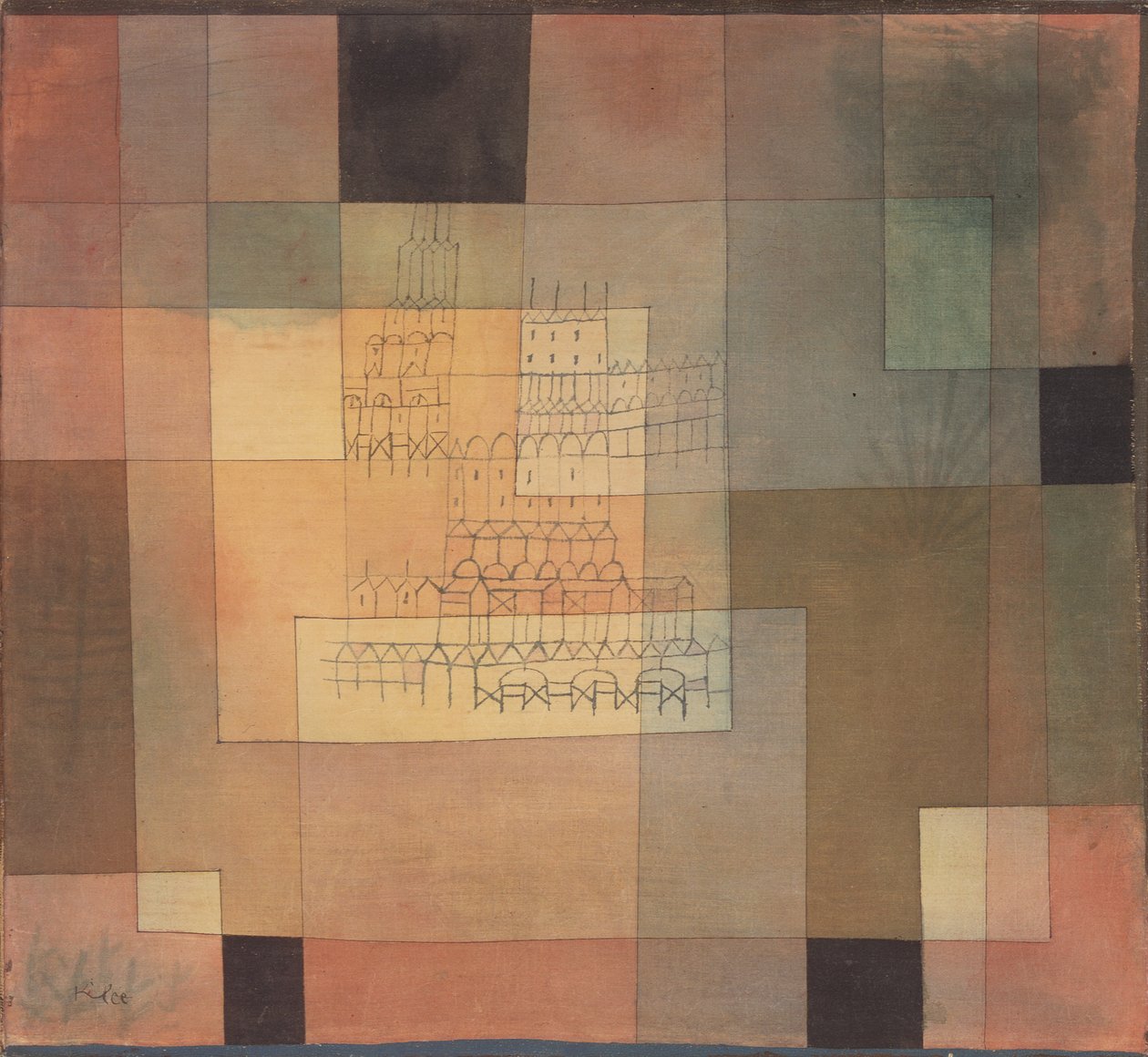 Polyfone architectuur door Paul Klee