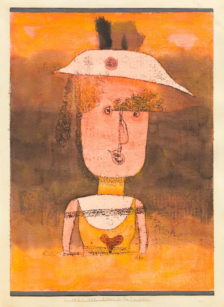Portret van mevrouw P. in het zuiden door Paul Klee