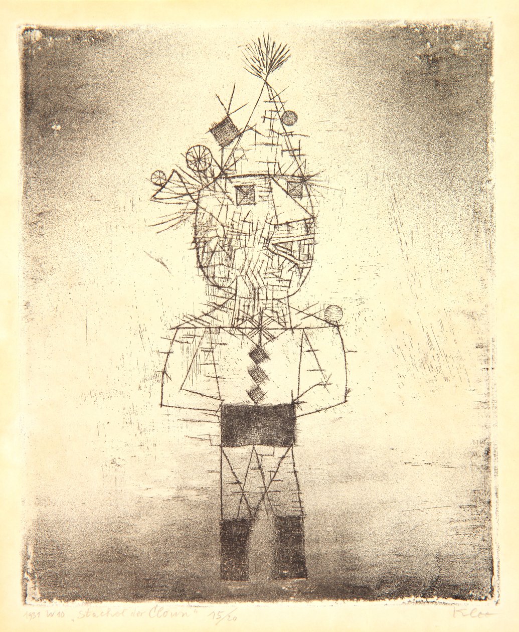 Prickle de Clown, of Stachel der Clown door Paul Klee