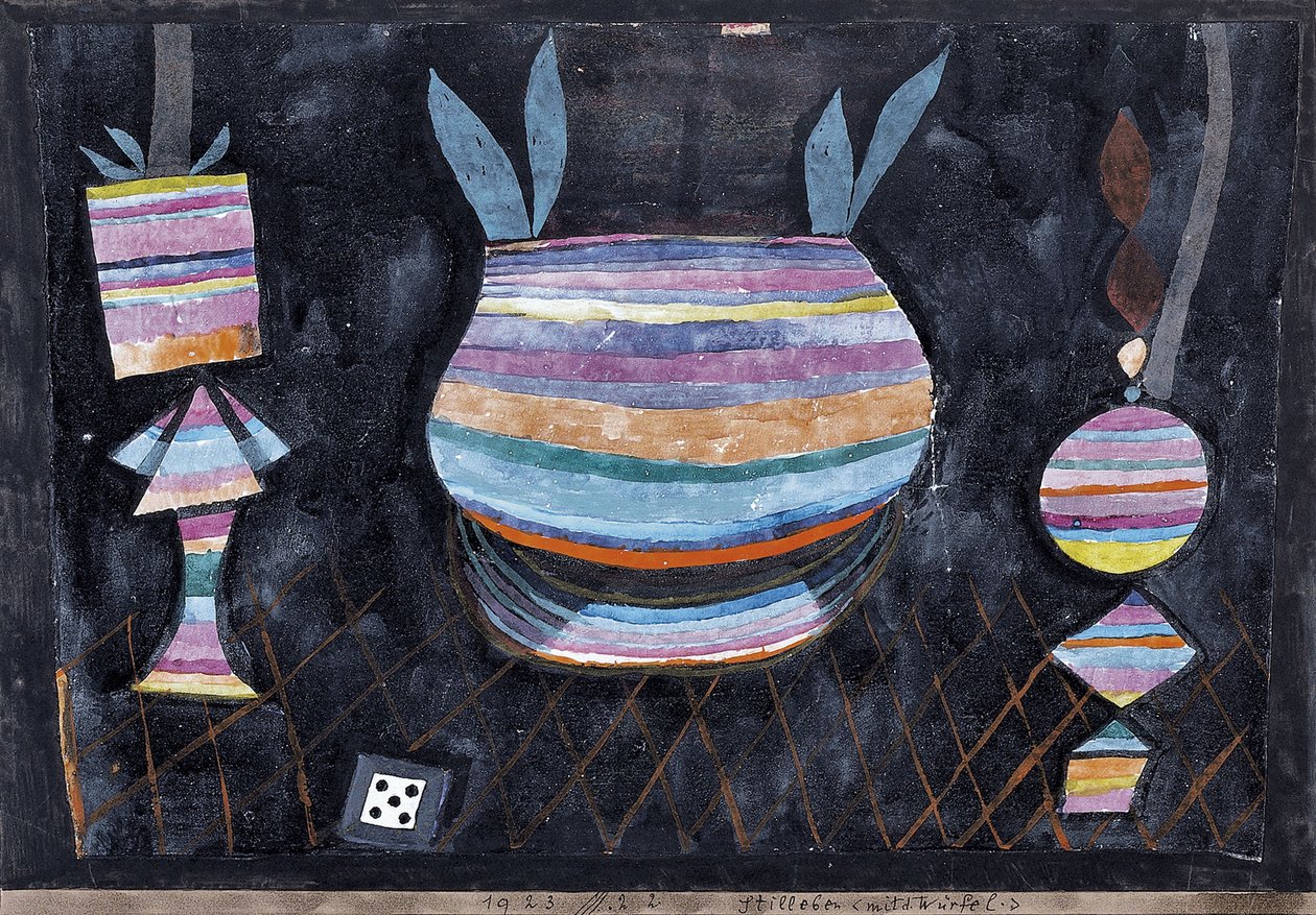 Stilleven met dobbelstenen door Paul Klee
