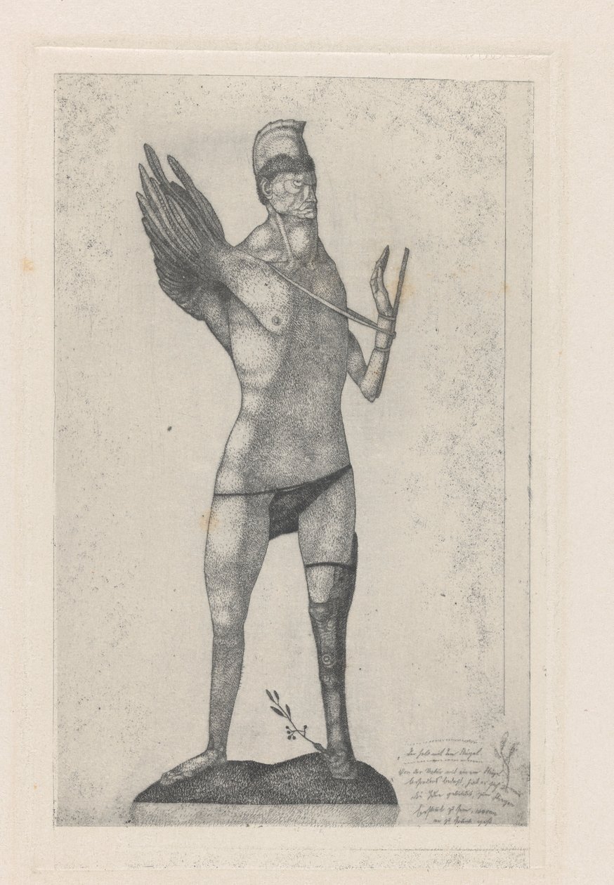 De held met de vleugel, 1905 door Paul Klee
