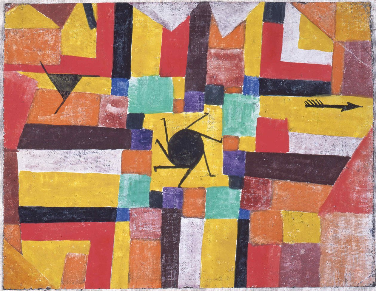 Met de roterende zwarte zon en de pijl, 1919 door Paul Klee