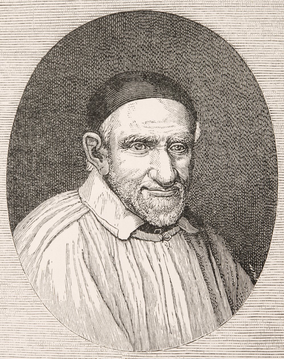 Vincentius de Paul 1581 - 1660. Franse katholieke priester en heilige. Naar een werk van Simon Francois. door Paul Lacroix