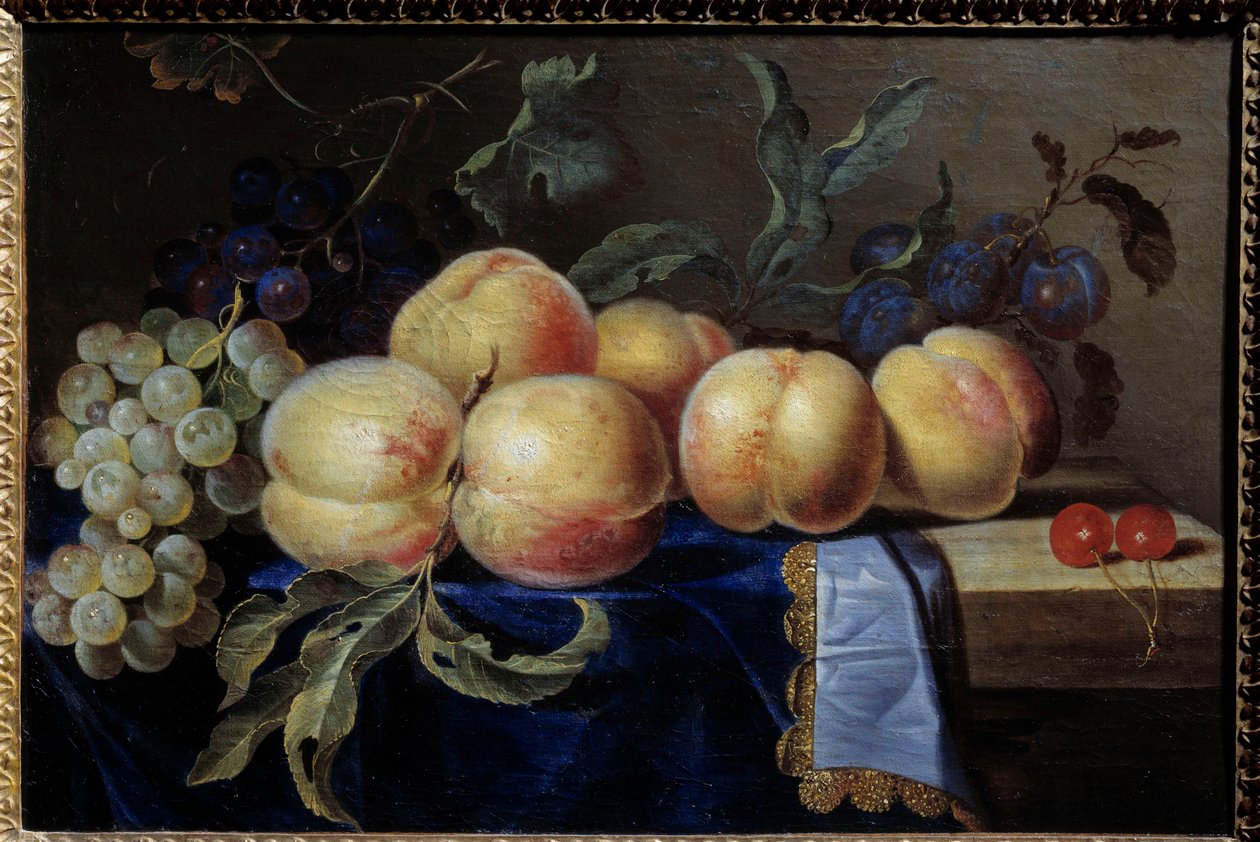 Stilleven, perziken door Paul Liegeois