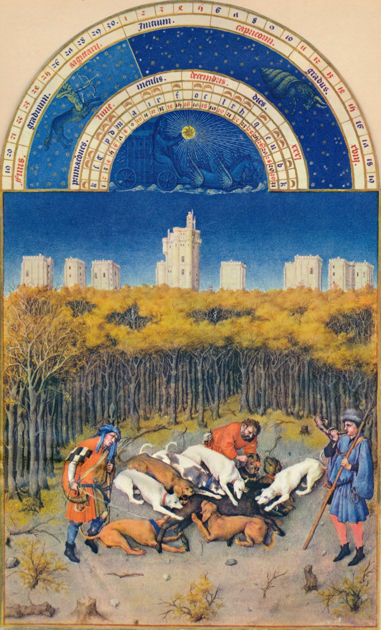 December - het Kasteel van Vincennes door Paul Limbourg