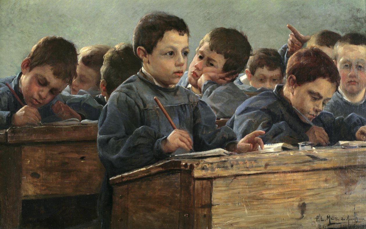 In de klas, 1886 door Paul Louis Martin des Amoignes