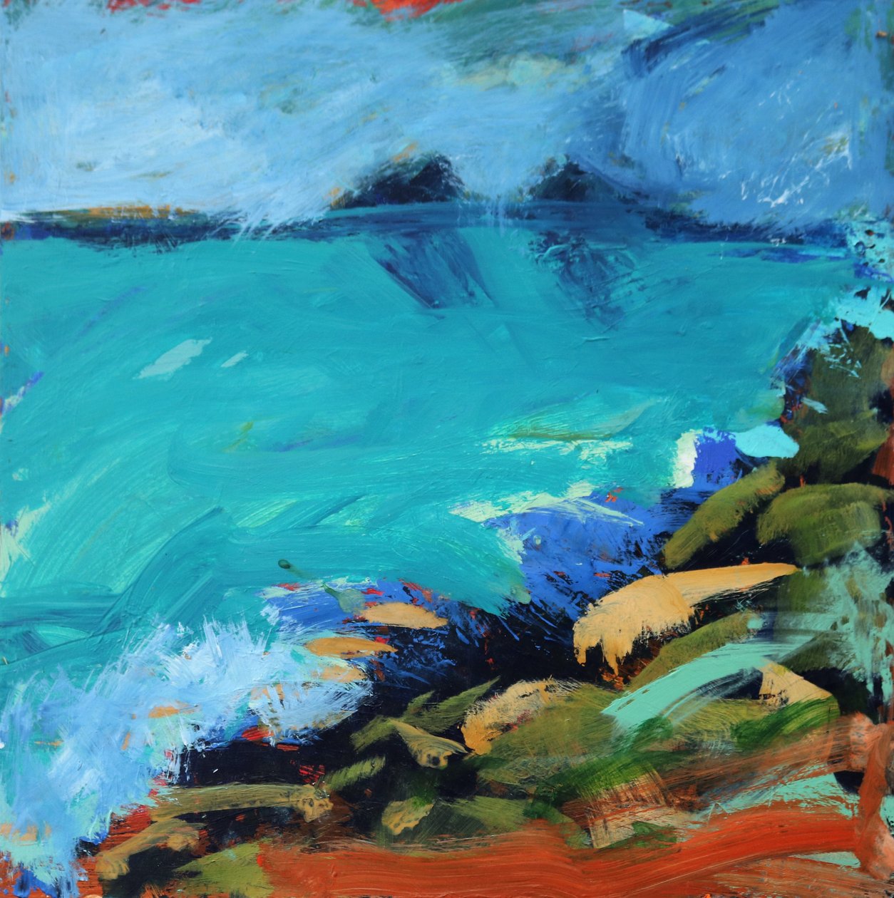 Kaap, 2021 (acryl op board) door Paul Powis