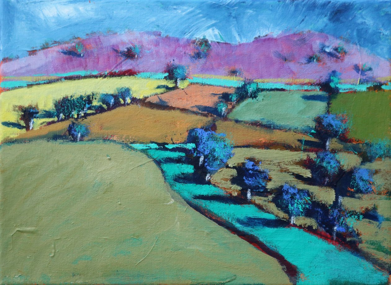 Swineyard Hill, 2021 (acrylverf op doek) door Paul Powis