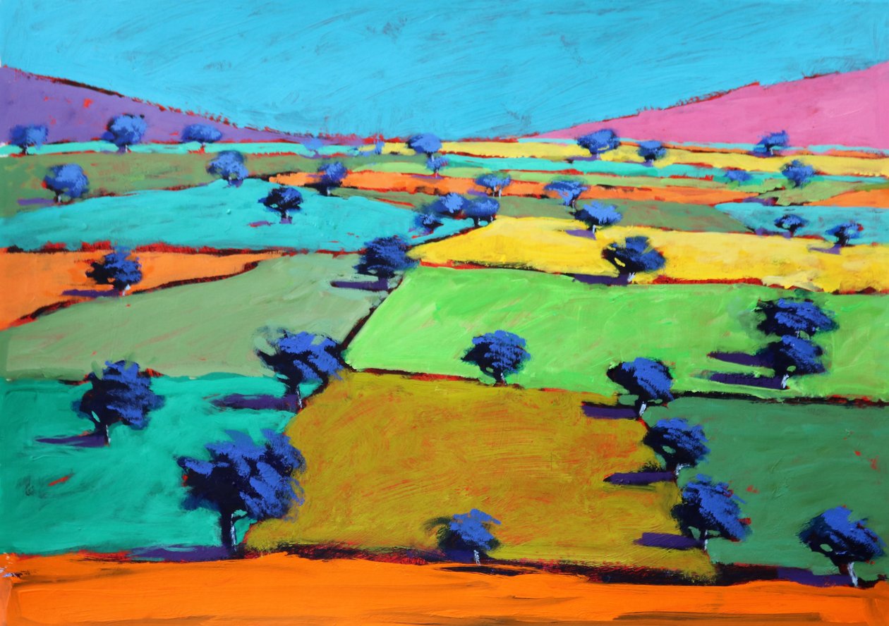 De Geul, 2021 (acryl op papier) door Paul Powis