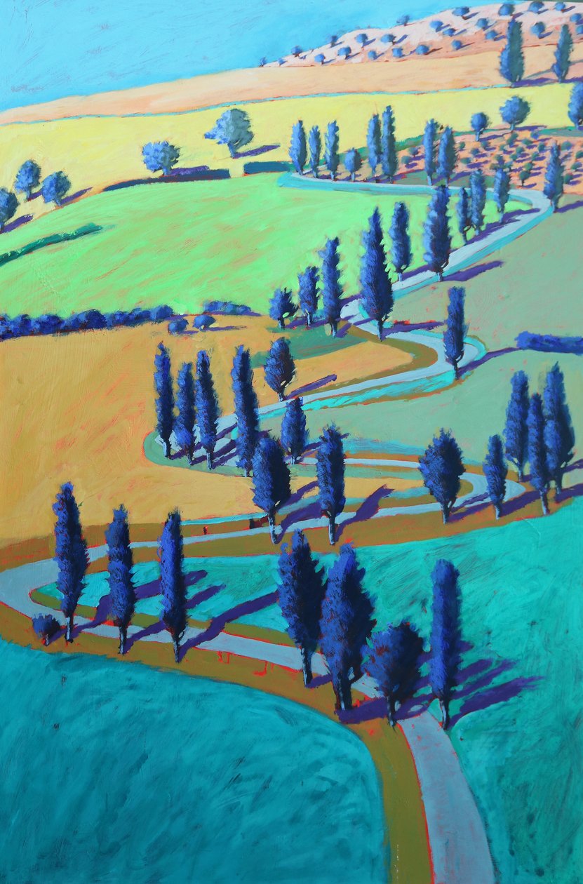 Toscane, 2021 (acryl op board) door Paul Powis