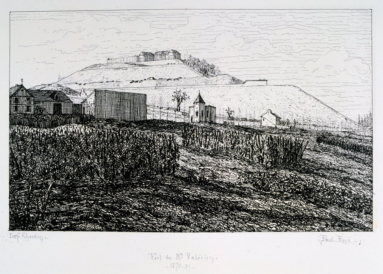 Fort du Mont Valerien, Beleg van Parijs, 1870-1871 door Paul Roux