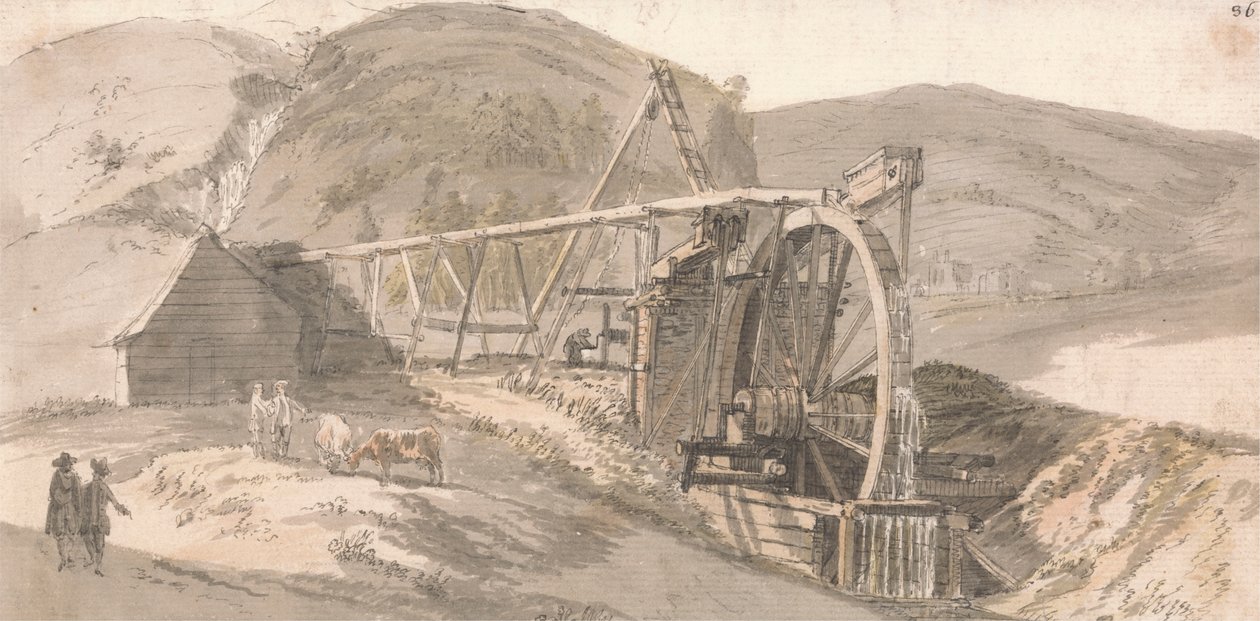 Loodmijnen van Lord Hopetoun door Paul Sandby