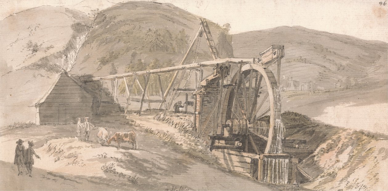 Loodmijnen van Lord Hopetoun door Paul Sandby