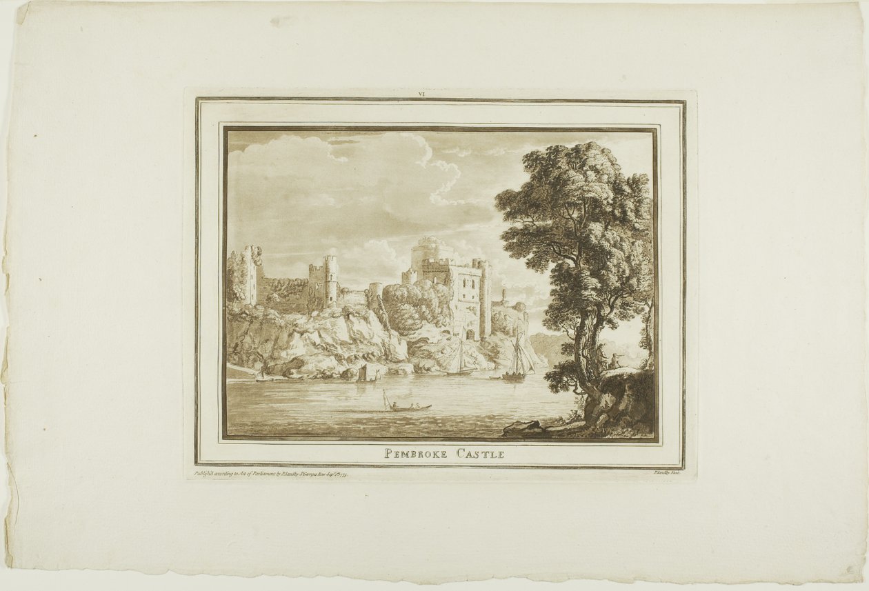 Pembroke Castle, uit Twaalf Zichten in Aquatinta van Tekeningen ter Plaatse Gemaakt in Zuid-Wales door Paul Sandby