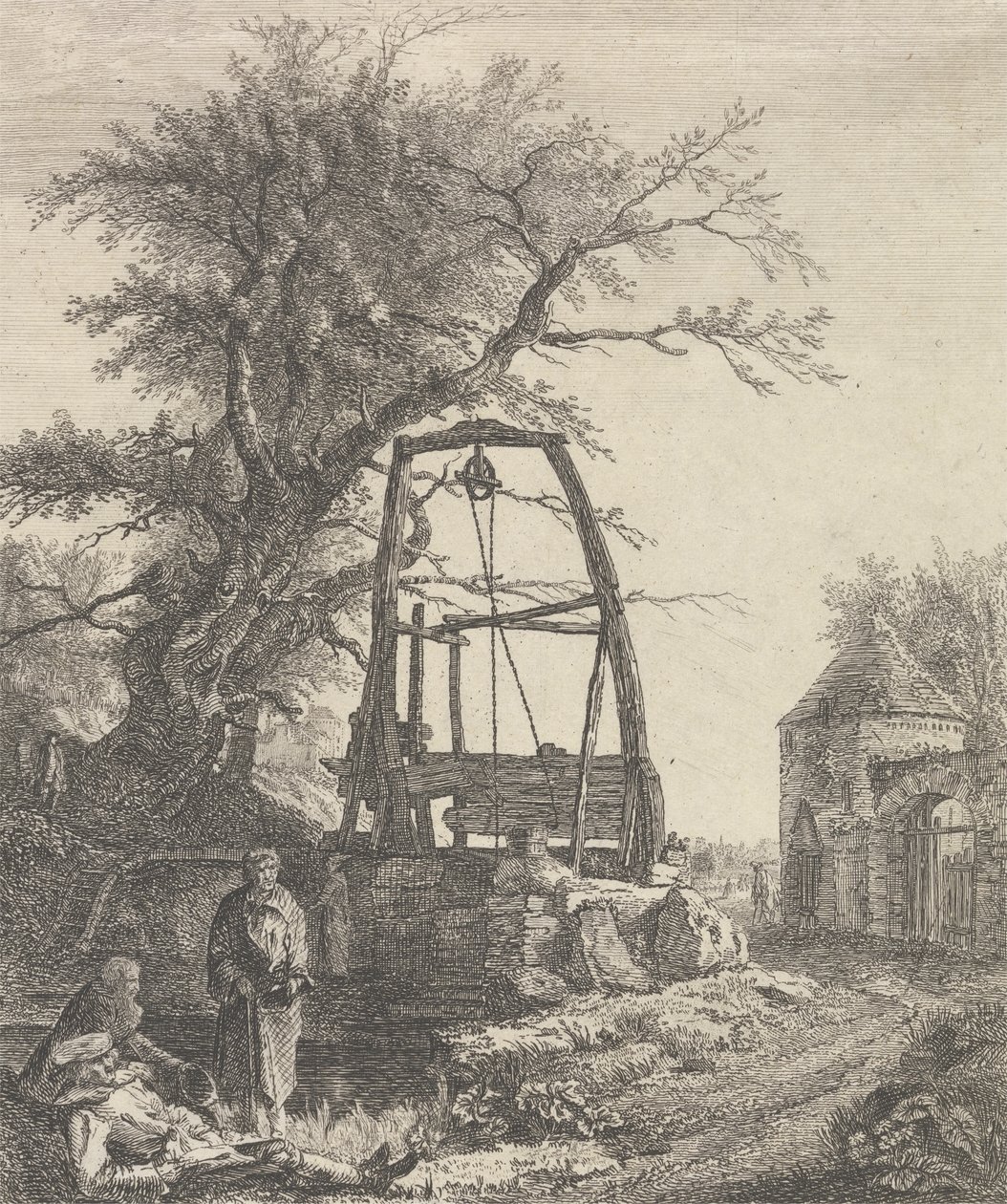 Schotse bedelaars rustend bij een bron door Paul Sandby