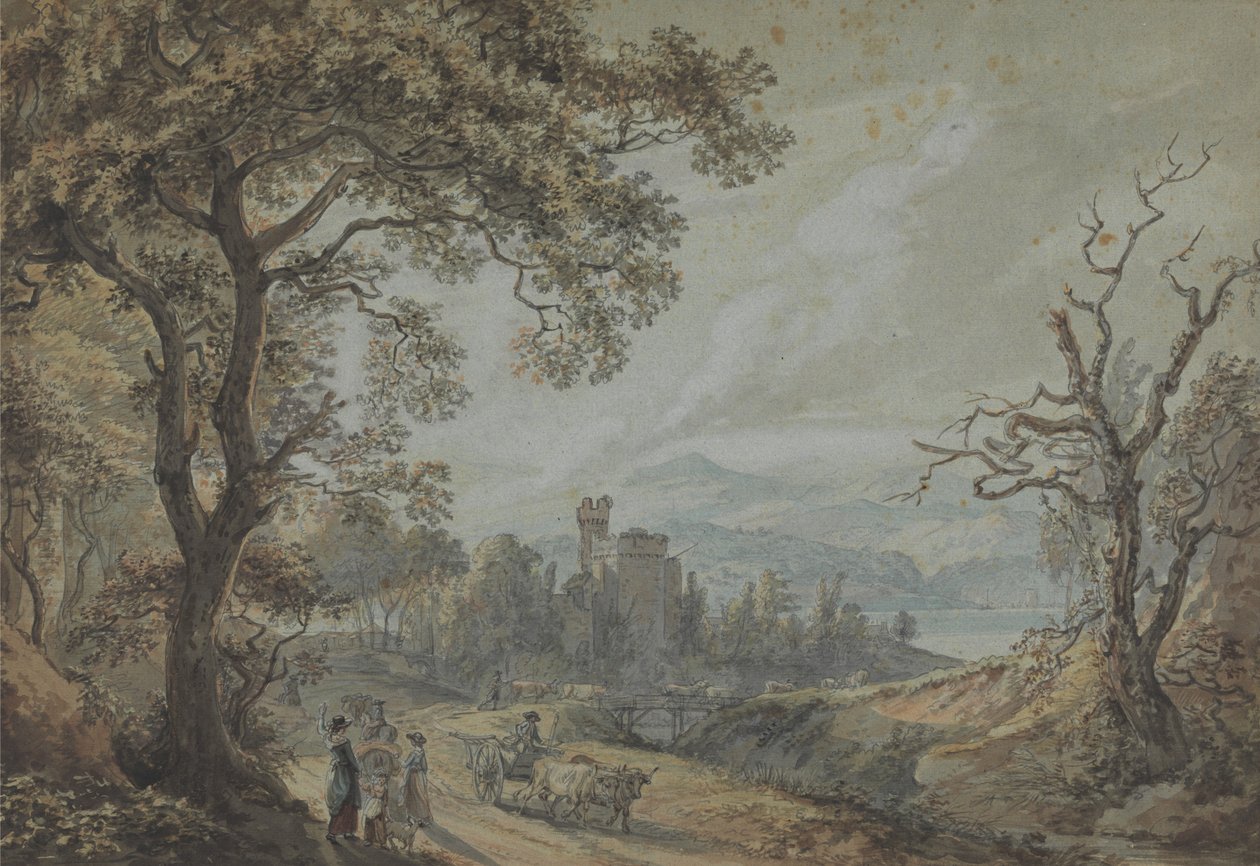 Gezicht in Wales door Paul Sandby