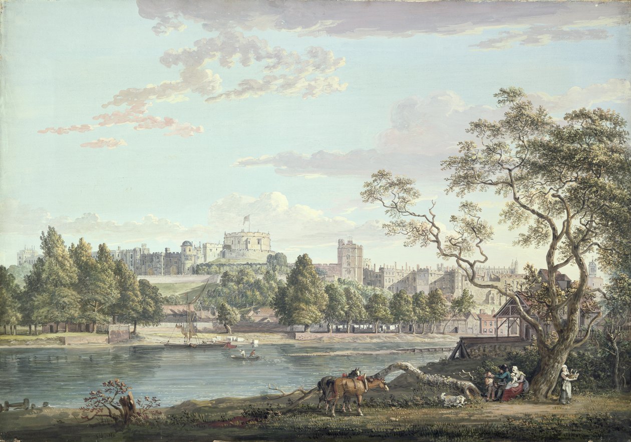 Windsor Castle, vanaf de overkant van de Theems door Paul Sandby