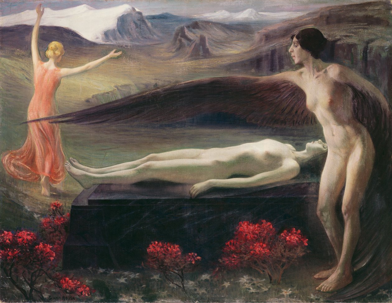 Vrouwen in een landschap door Paul Schad Rossa