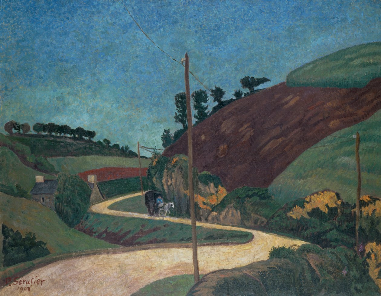 De Postkoetsweg op het Platteland met een Kar door Paul Sérusier